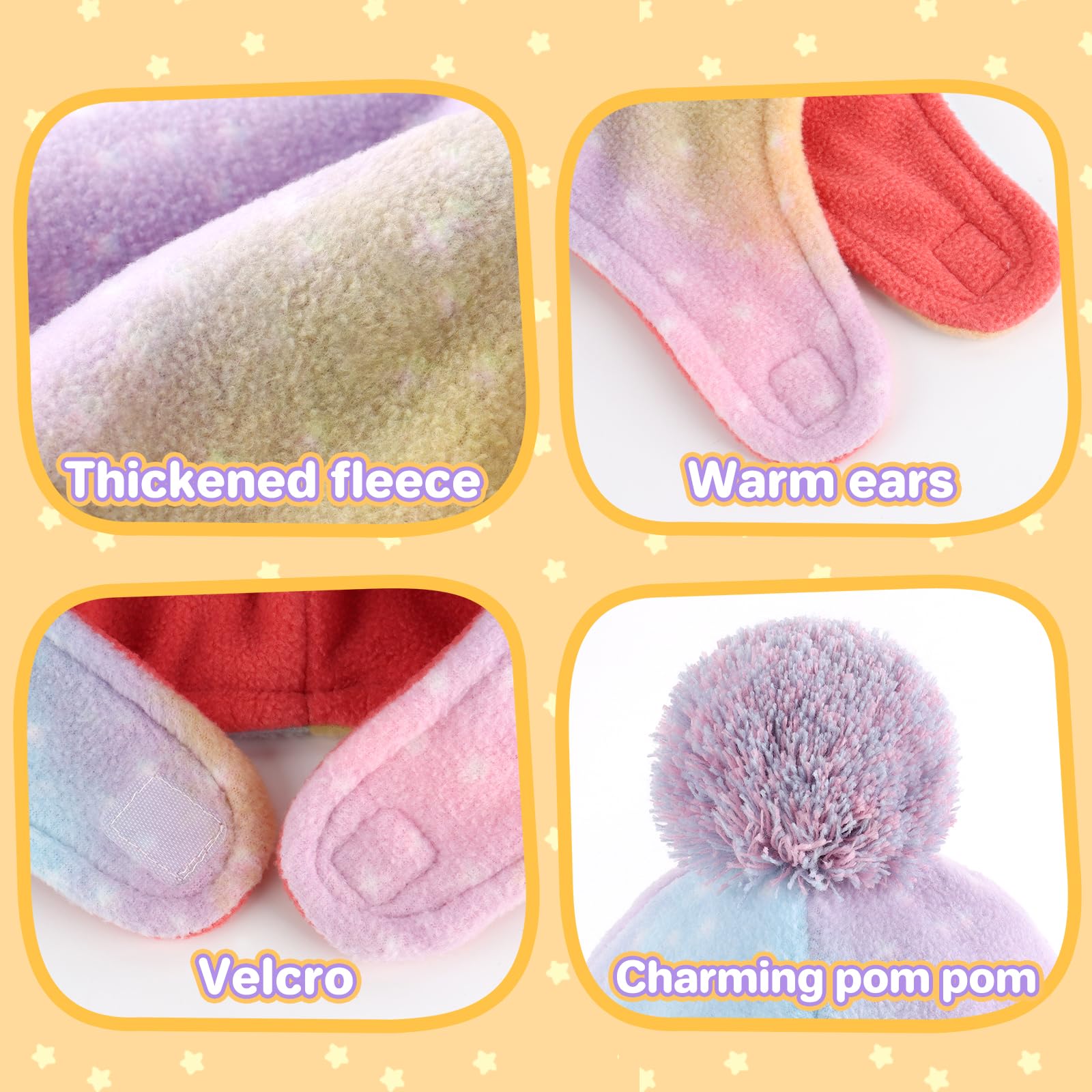 Otoyzy Baby Beanie Hat Pom Full Hood Toddler Winter Hat Fleece Earflap