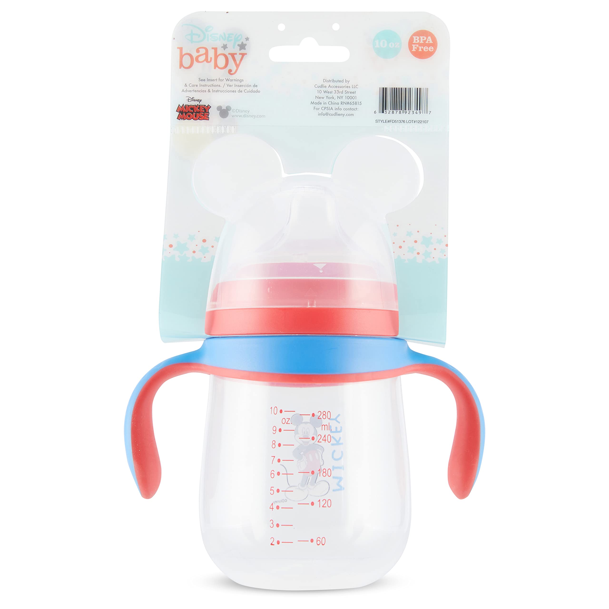 Disney Sippy Cups for Toddlers, Learner Sippy Cups for Kids with Pacifier, BPA-Free Trainer Cup with Handles, Leak-Proof Minnie Mouse and Mickey Mouse Sippy Cups, Perfect Unisex Gift for Children
