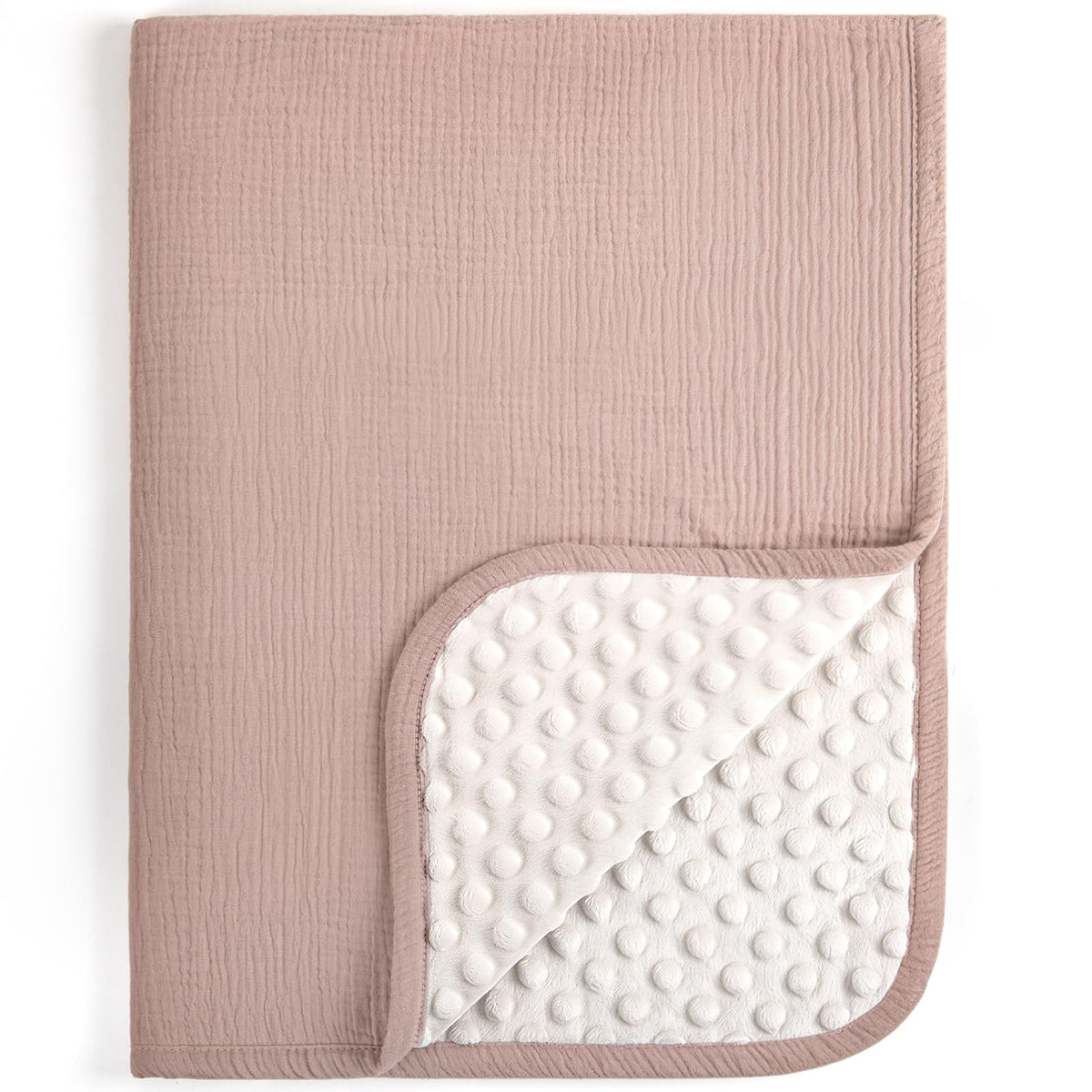 lulumoon Baby Blanket for Boys Girls: Muslin Cotton & Dotted Fleece Minky