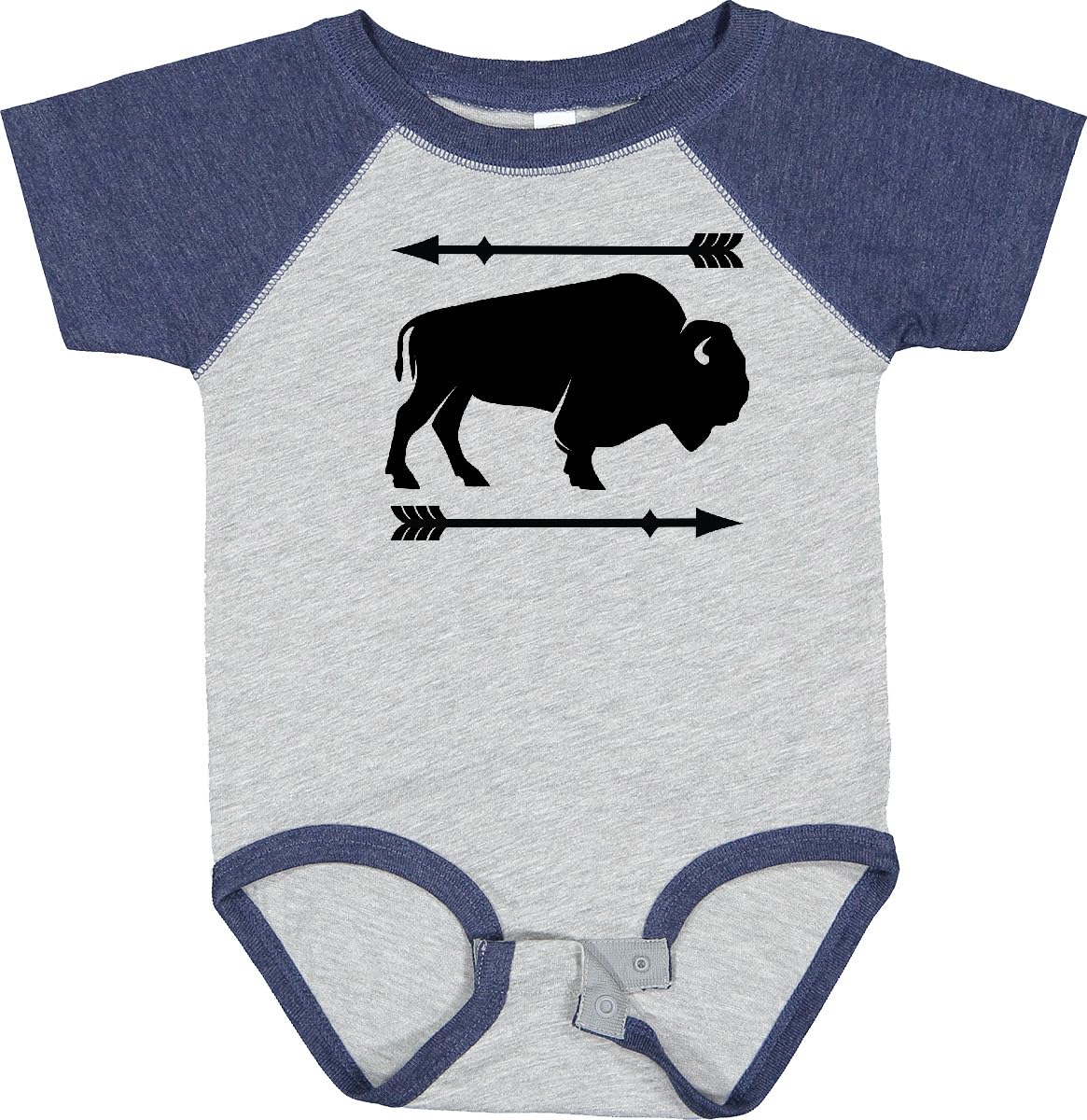 inktastic Buffalo Baby Bodysuit 12 Months Baseball Heather and Navy 2ae82