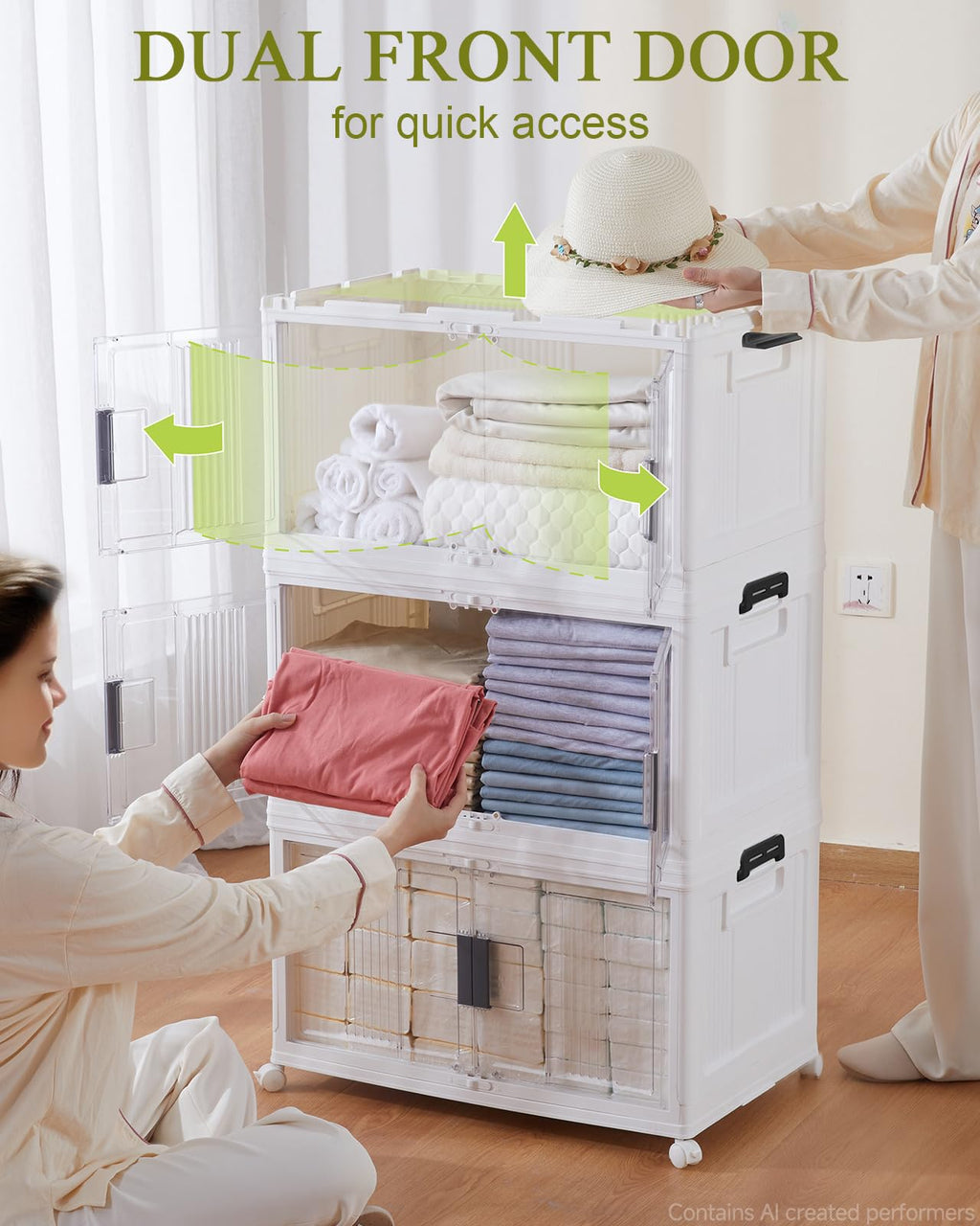 OlarHike 76QT Storage Bins with Lids for Home, Office, Closet, Dorm, 3 Pack