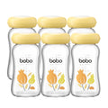 YOHKOH Glass Breast Milk Storage Bottles - 100% Leak-Proof, BPA-Free Breastmilk Storage Containers, Freezer & Dishwasher Safe, Ideal for Nursing Mothers (Red, 5.4oz (Pack of 6))