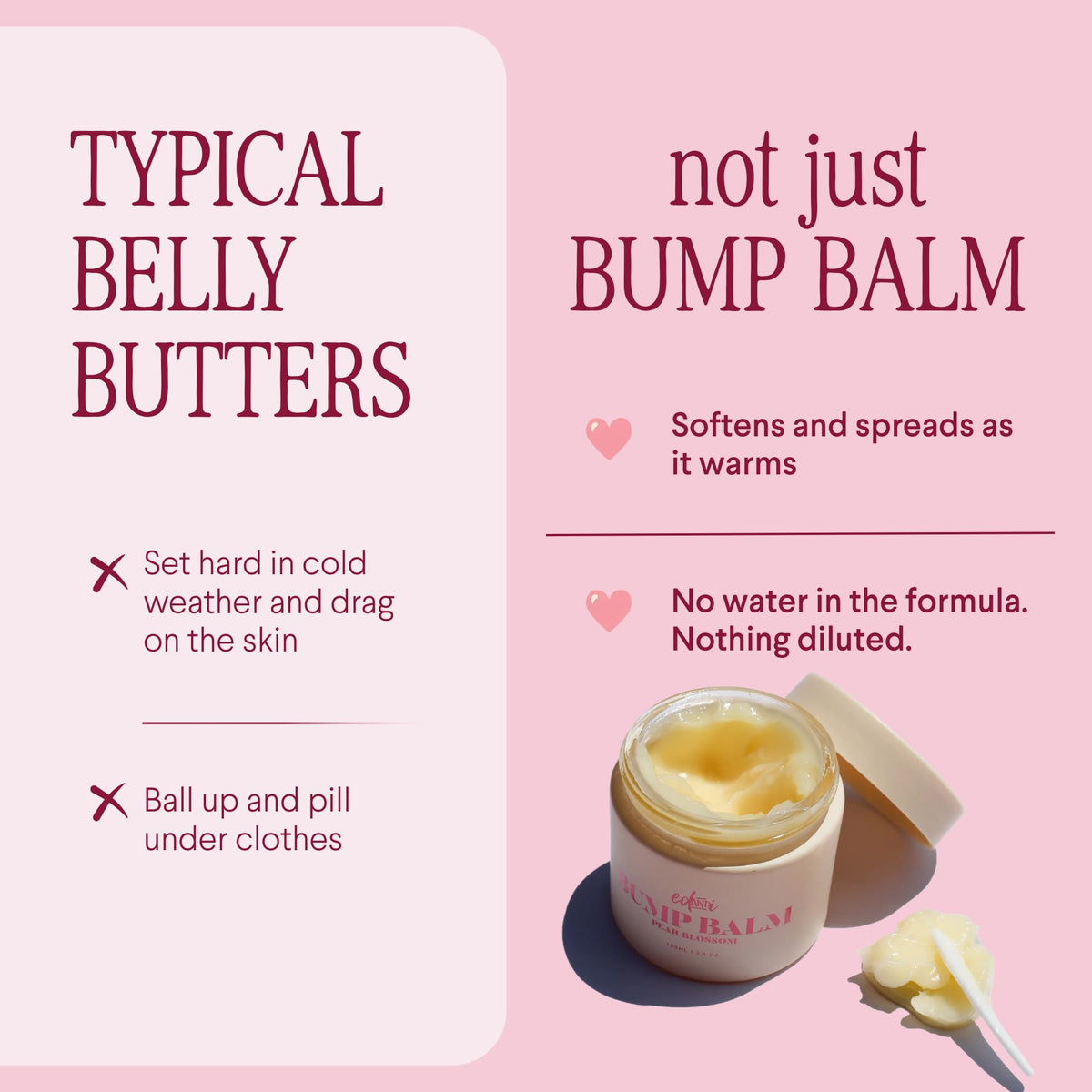 ed&i BUMP BALM for Pregnancy Stretch Mark Prevention, Belly Moisturizer for Pregnant Women With Argan Oil & Shea Butter, Bump Butter for Pregnancy, Maternity Skin Care, Stretch Marks Cream 3.4 oz