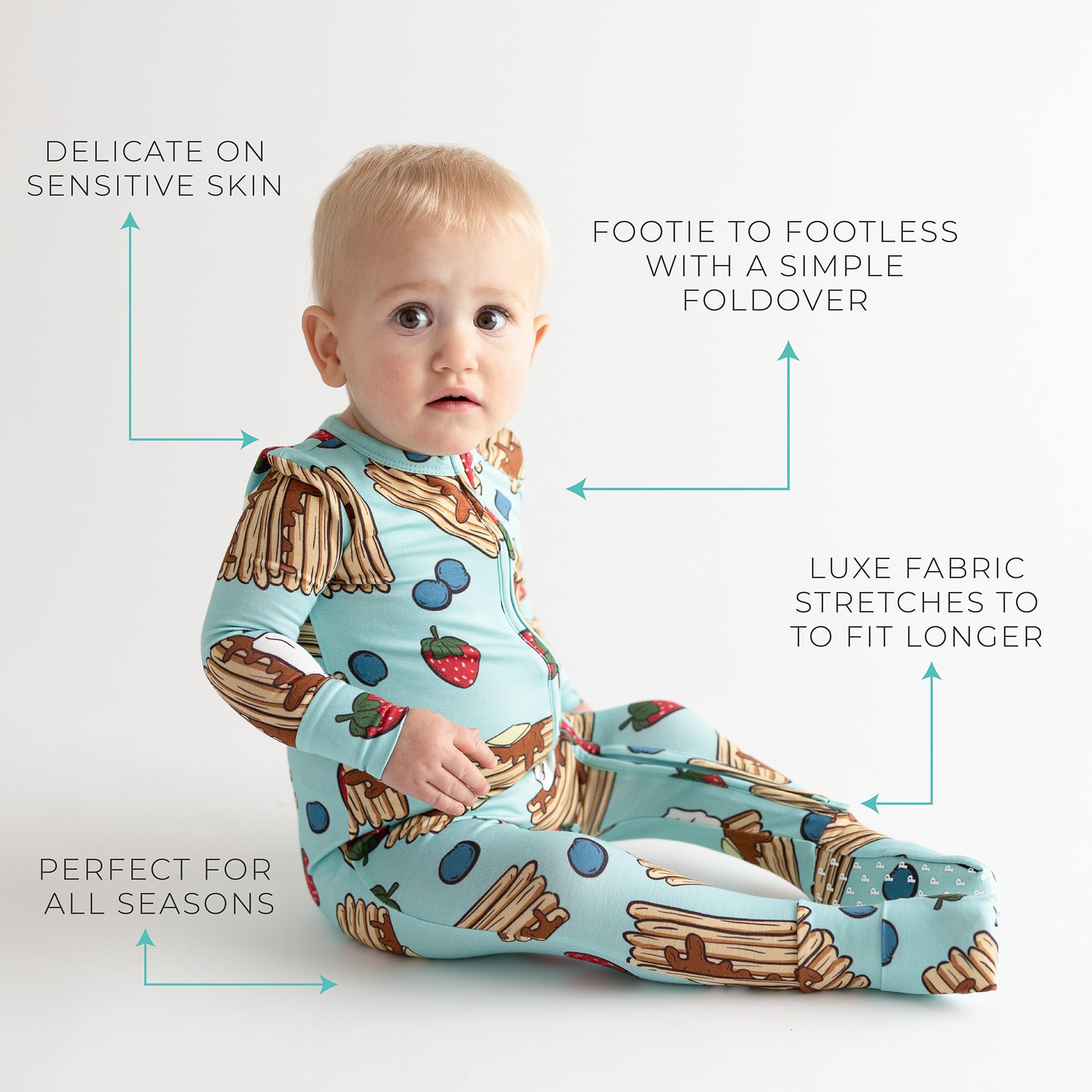 Posh Peanut Convertible Baby Sleepers, Boy Toddlers Footless Pajamas