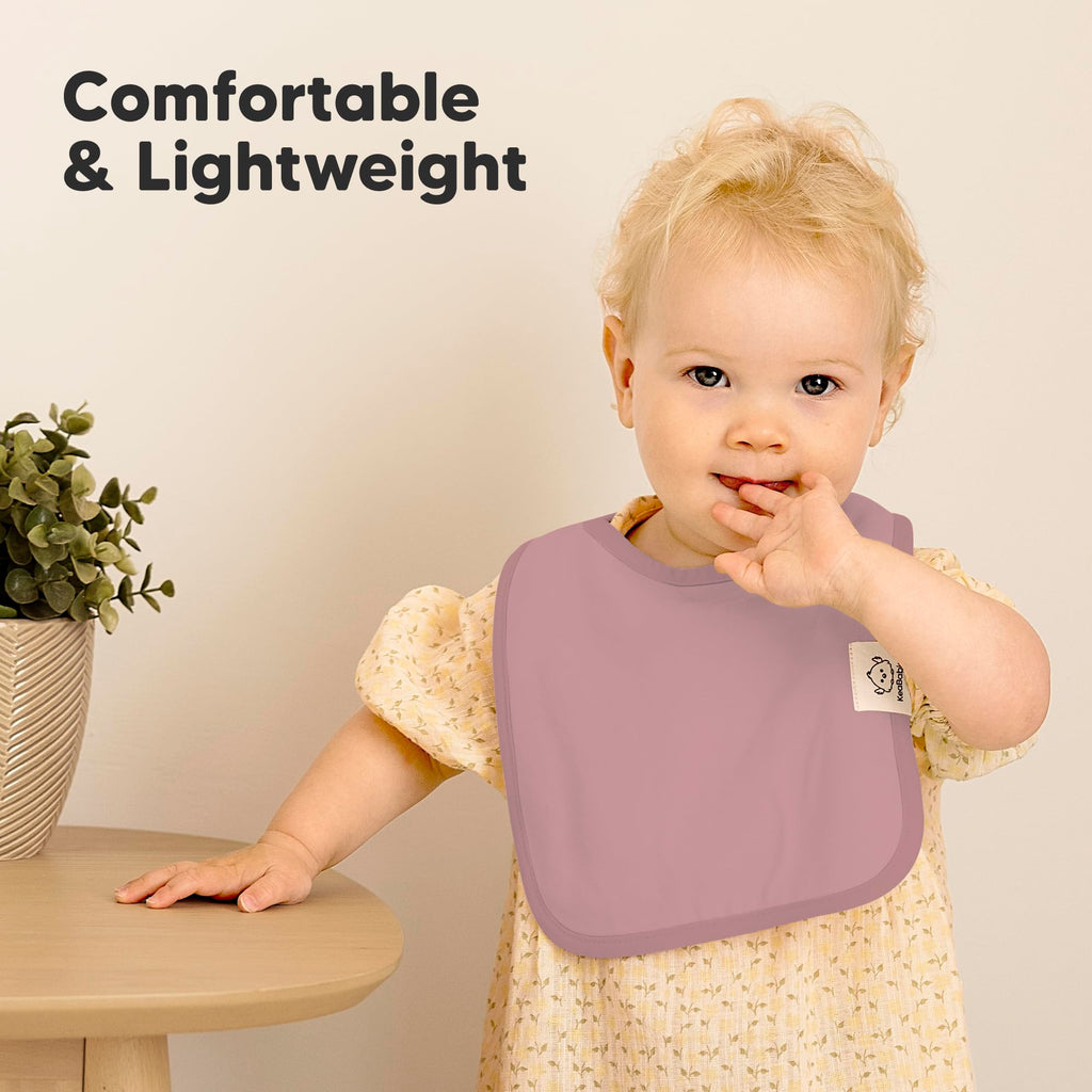 KeaBabies 8-Pack Organic Baby Bibs for Boys, Girls Drool Bibs (Mauve)
