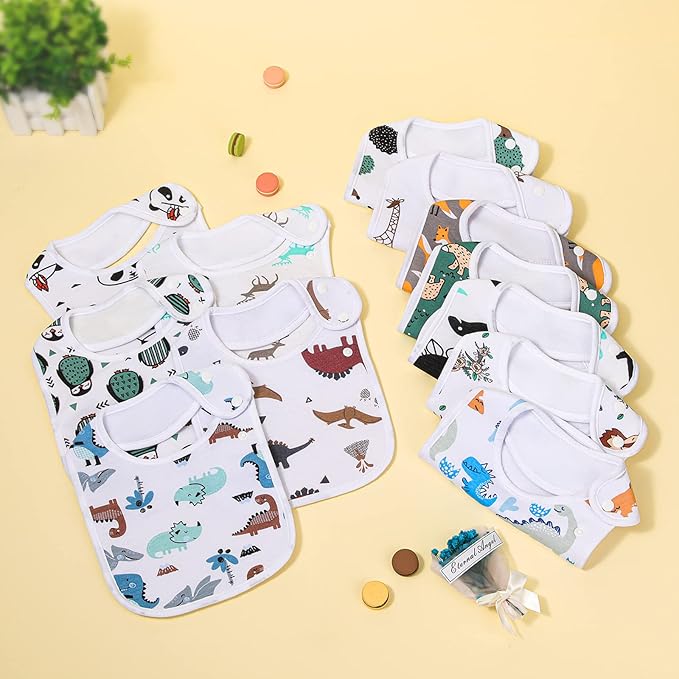 Baby Bibs Soft and Absorbent Organic Cotton Bandana Drool Bibs Set for Boys Girls Newborn 0-36 Months