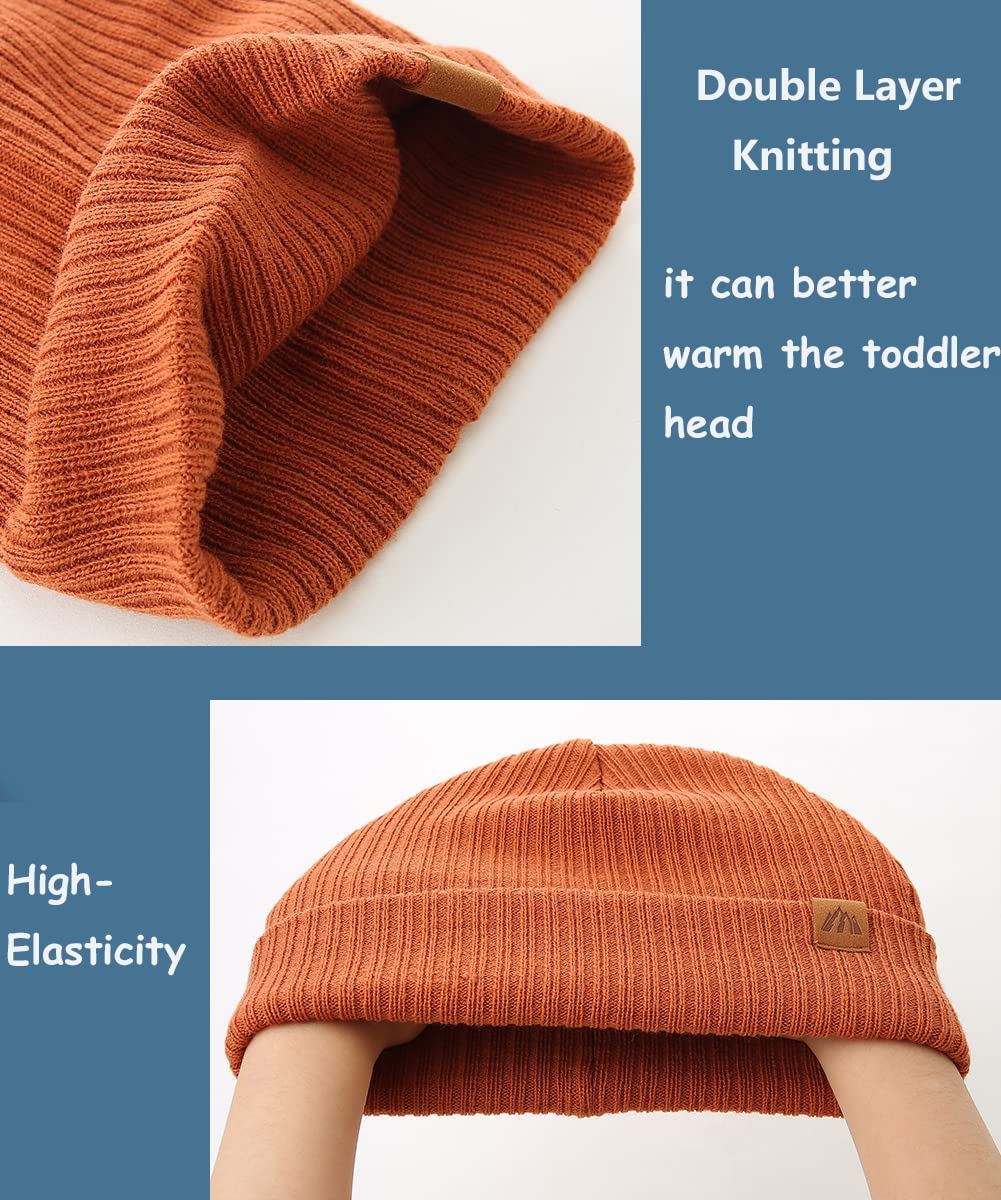 Moon Kitty 2 Pack Baby Beanies Soft Warm Infant Beanie Knitted Toddler Beanie Hats Caps for Boys Girls