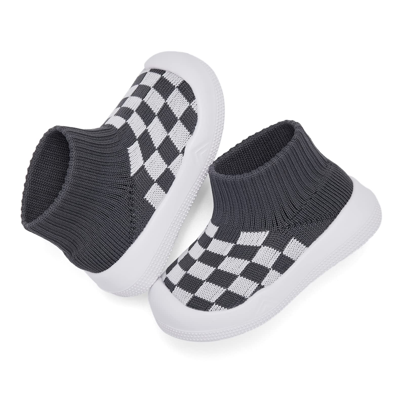 Baby Boy Girl Non-Skid Indoor Infant Walking Shoes Breathable Warm Elastic Sock Shoes with Memory Sole Protect Toes Outdoor Sneakers