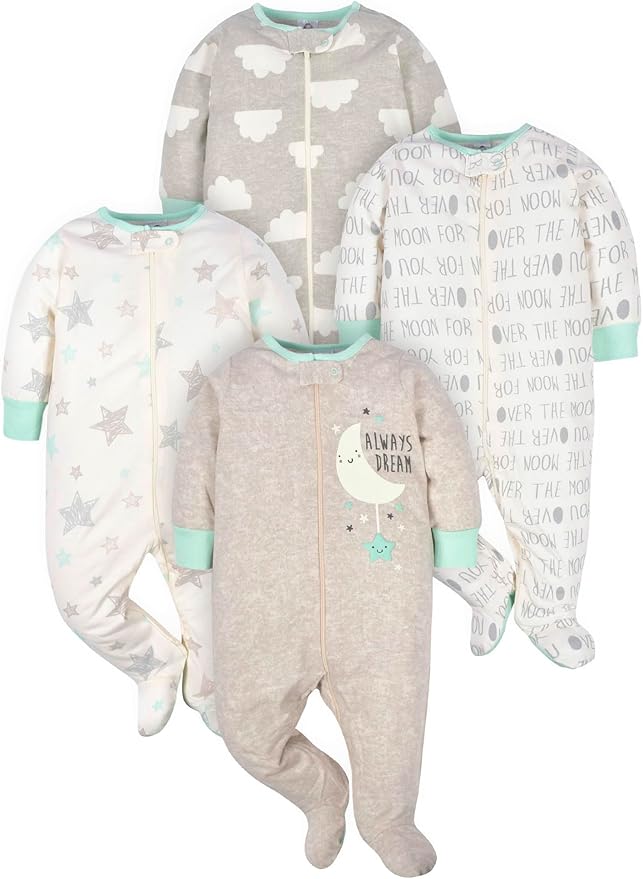 Gerber Baby Boys 4 Pack Sleep 'N Play Footie