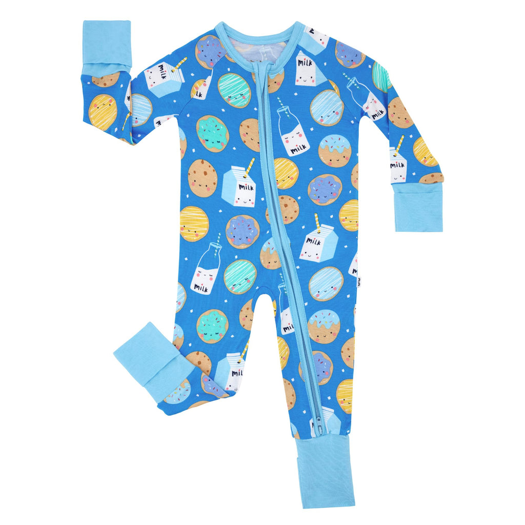 Little Sleepies Baby Pajamas, Blue Cookies & Milk, 3-6M