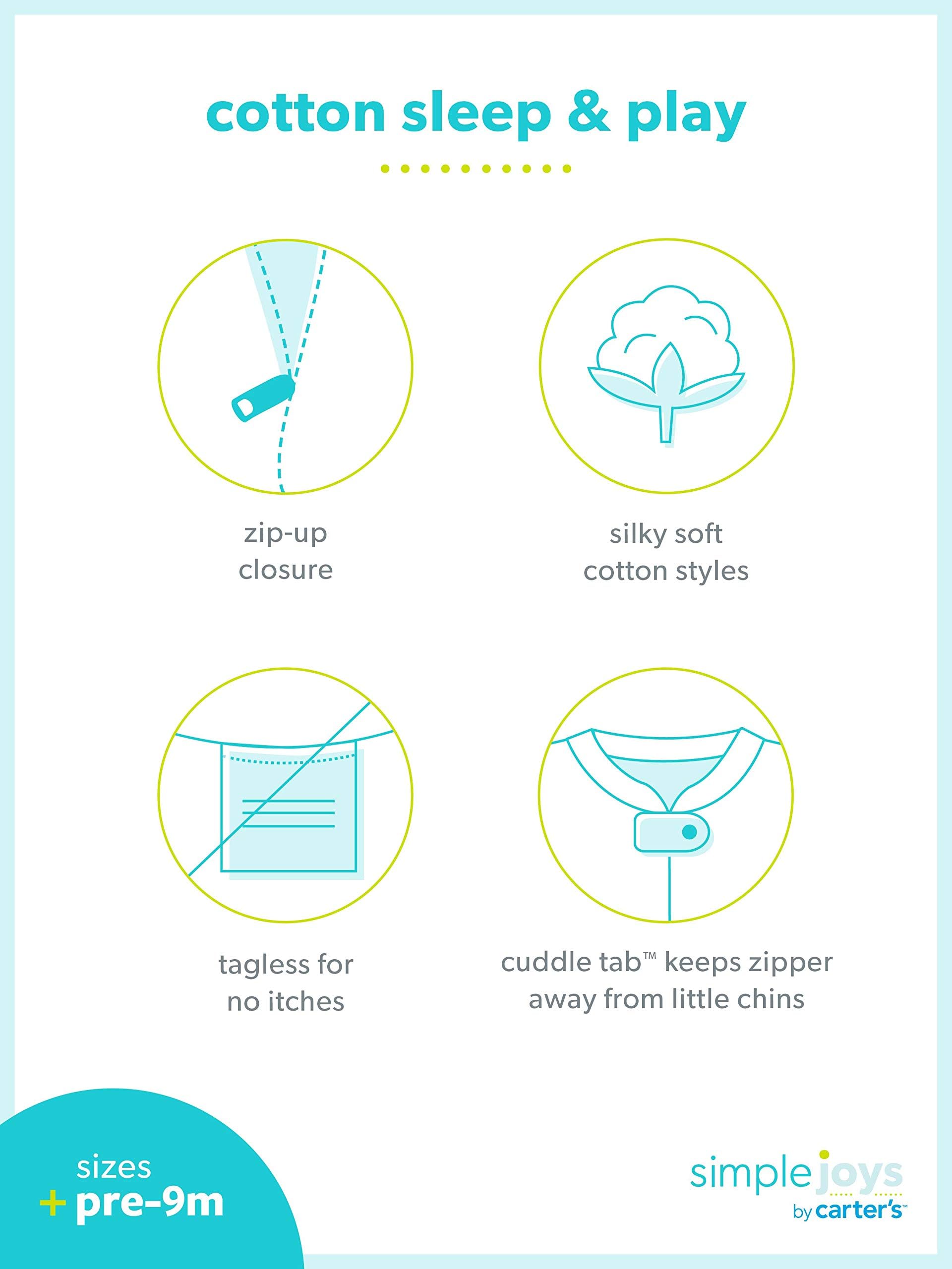 Simple Joys by Carter's Baby 2-way Zip Cotton Footed Sleep and Play