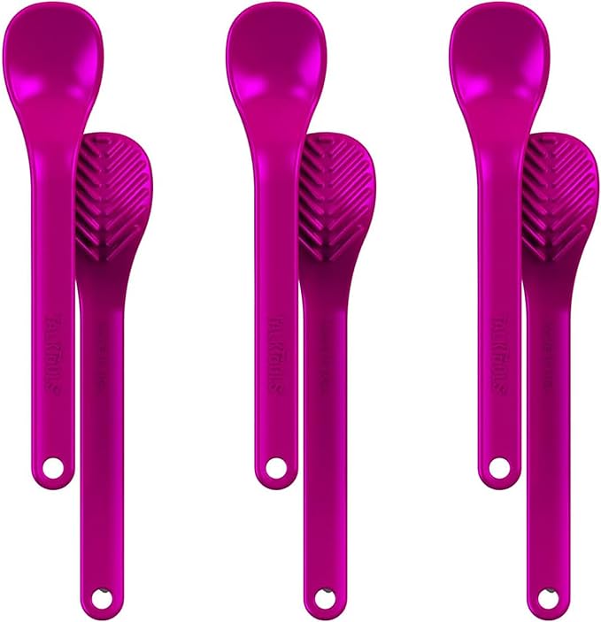TalkTools Wee Textured Magenta Spoons - Oral Awareness During Feeding | Encourages Lip Closure | Ideal for Therapy | User Friendly Design for Adults and Children | Dishwasher Safe | Food Grade - 6 Pk