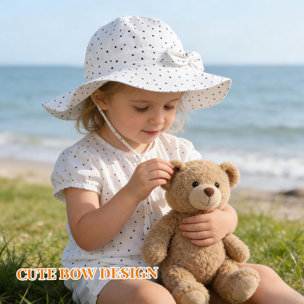 Baby Girl Sun Hat Kids Summer Beach Wide Brim Hats Toddler Bucket Hat 2-4T