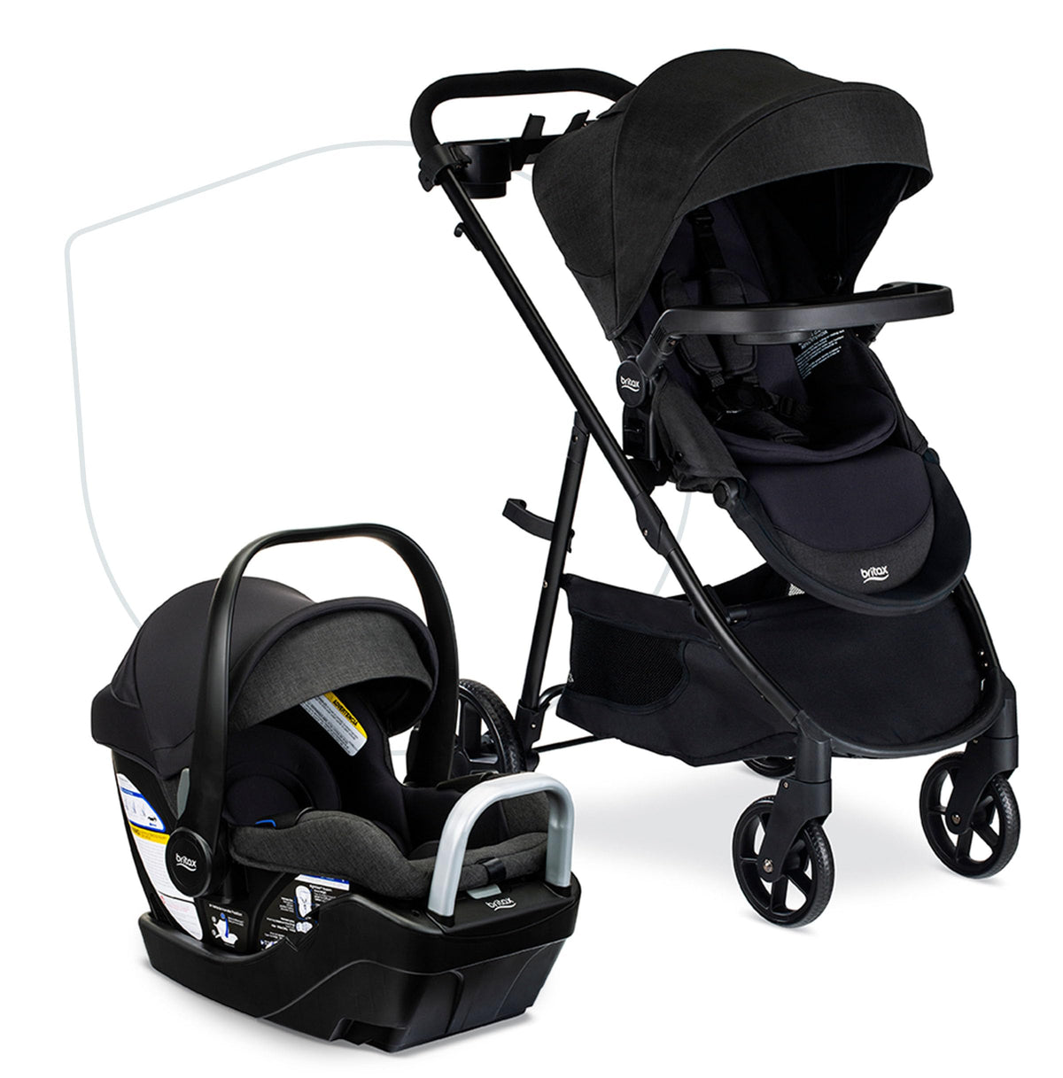Britax Willow Brook S+ Travel System with Alpine Base — Raven Black