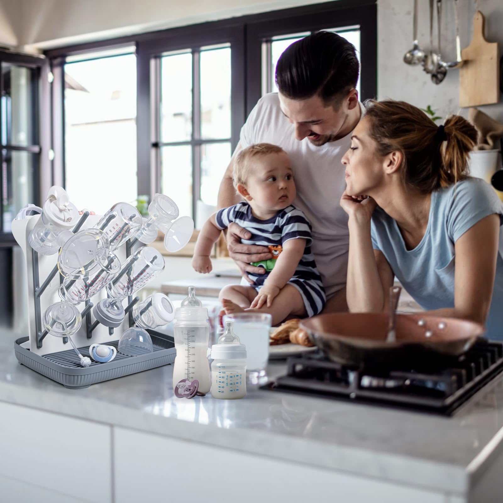 Termichy Baby Bottle Drying Rack：Large Vertical Space Saver for Countertop