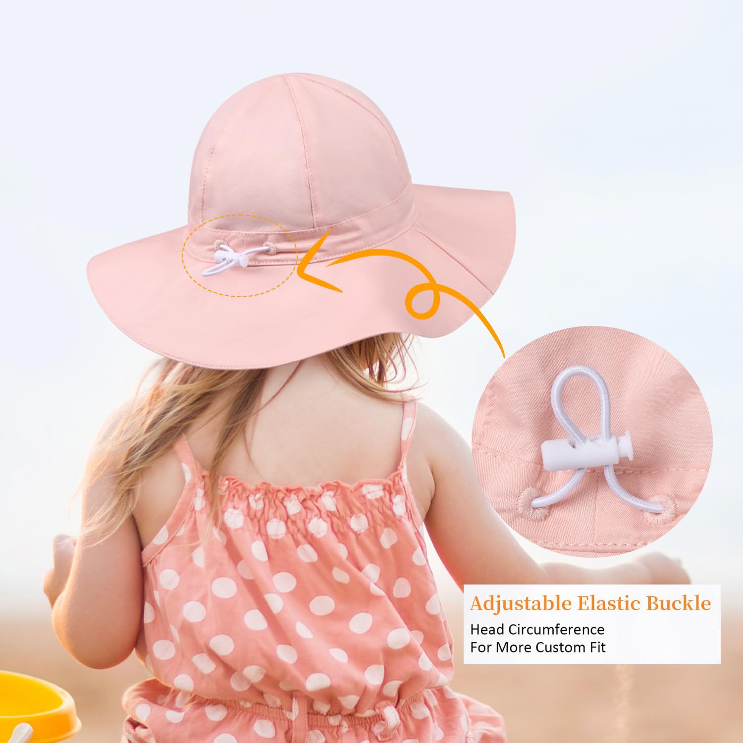 Baby Girl Sun Hat Kids Summer Beach Wide Brim Hats Toddler Bucket Hat 6-24M