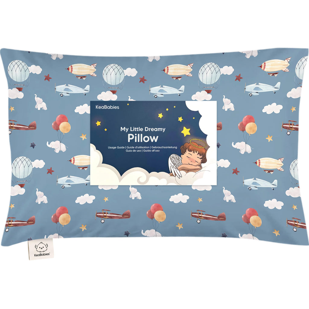 Toddler Pillow with Pillowcase, 13x18 My Little Dreamy Pillow (Up & Away)