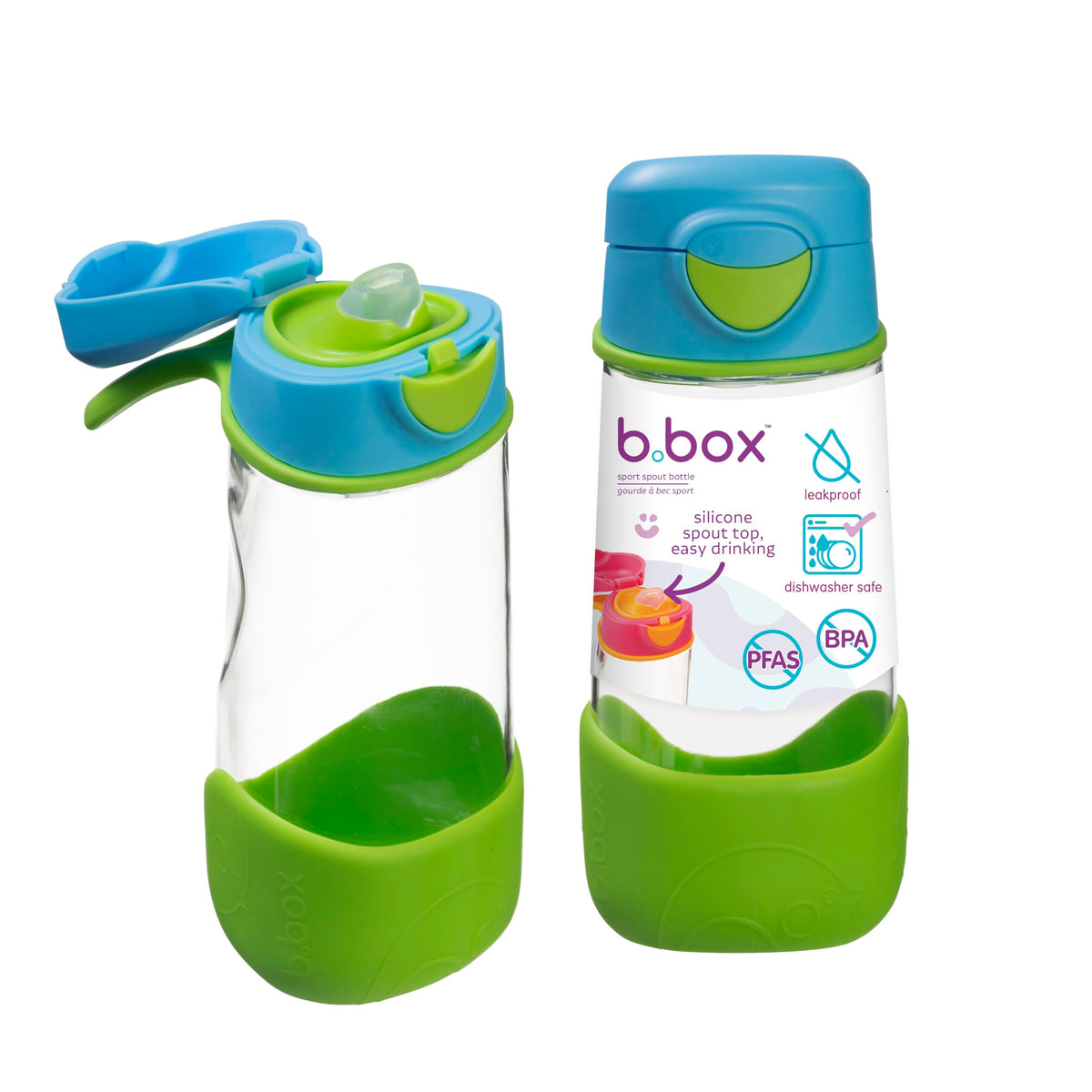 b.box Sport Spout Kids Water Bottle for School, Travel, Daycare, 20 oz