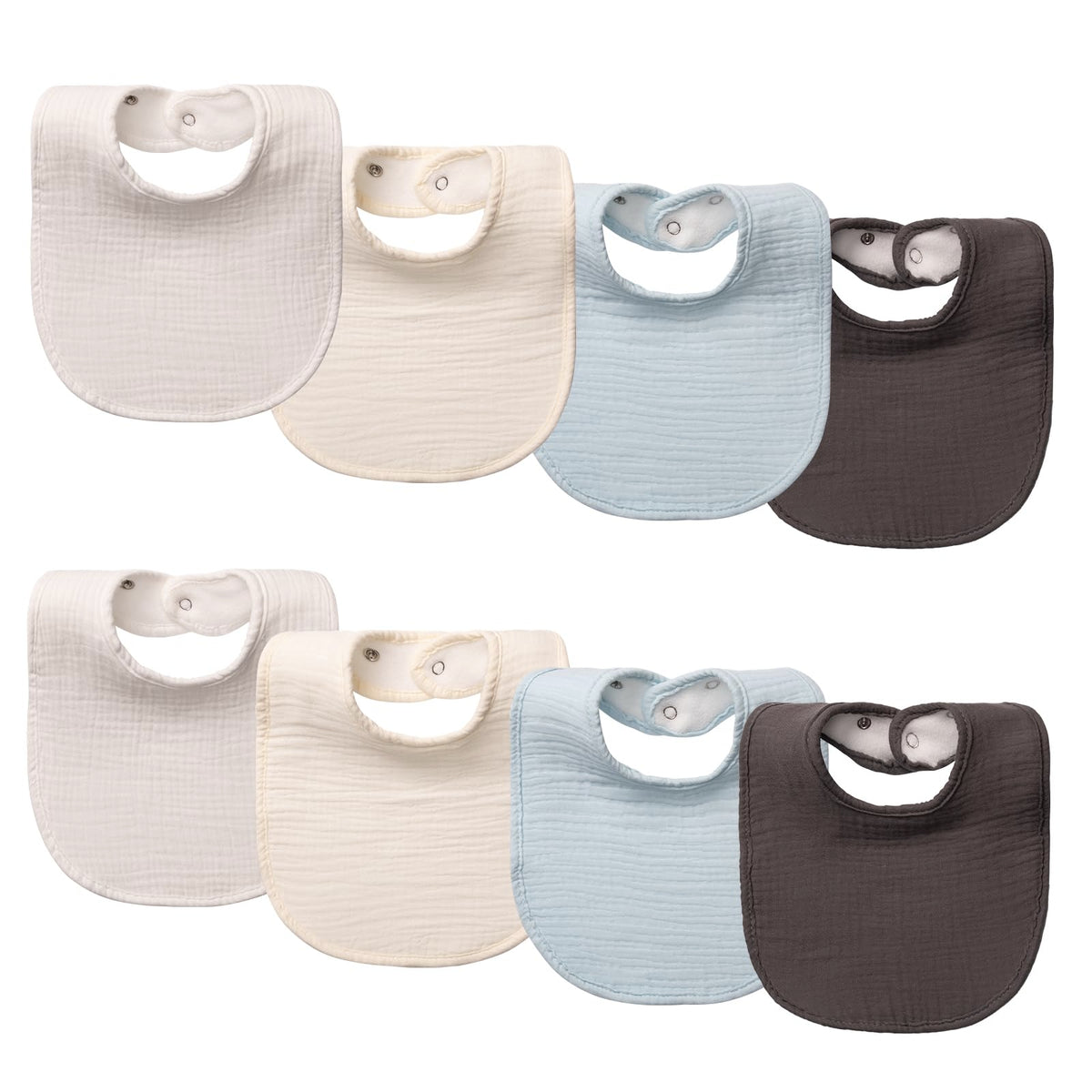 COOROBIN Muslin Baby Bibs for Baby Girl & Boy 100% Cotton 8-Pack Baby Drool Bibs - Quick-Dry Absorbent Bandana Bibs, Adjustable Snaps for Newborn to 24M