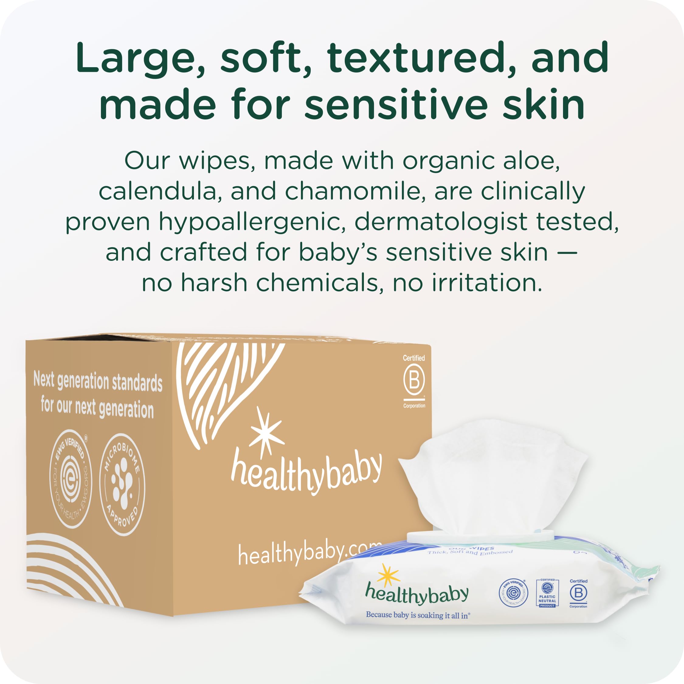 HealthyBaby Wet Wipes Baby Wipes - Fragrance Free, 8 Packs (512 Count)