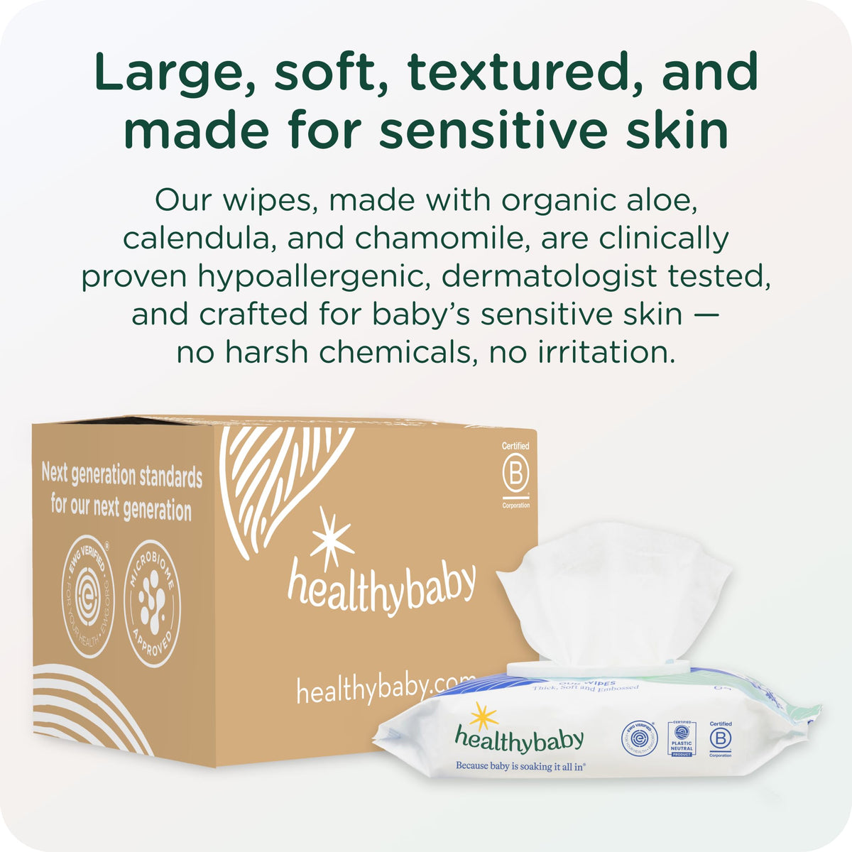 HealthyBaby Wet Wipes Baby Wipes - Fragrance Free, 8 Packs (512 Count)