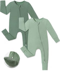 JunNeng Viscose from Bamboo Baby Boy Sleeper Pajamas with Mitts 12-18M