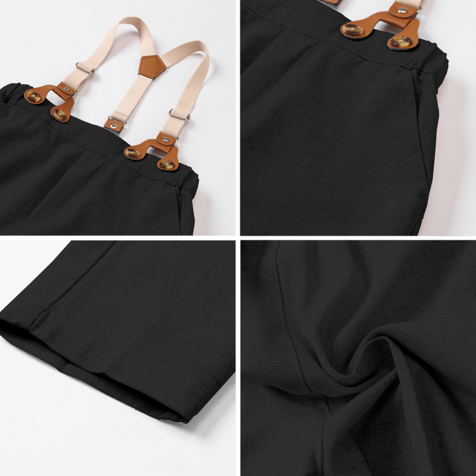 SANGTREE Boys Cotton Linen Formal Suit Linen Black 4-5T=Tag 130