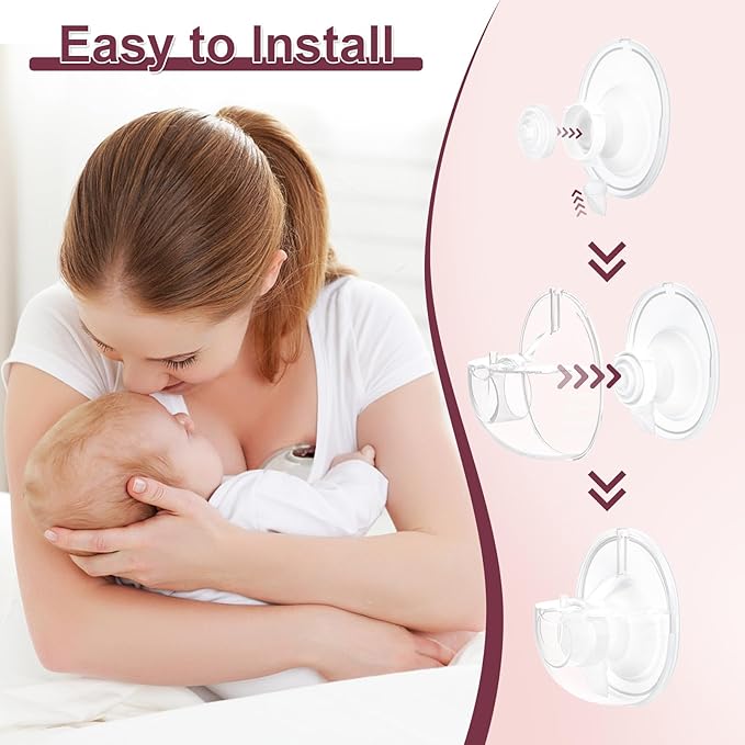 2pcs Double-Sealed Collector+Flange 24mm Set Compatible with Momcozy M5 Breast Pump, Replacement Pump Parts Accessories Compatible for M5 Momcozy