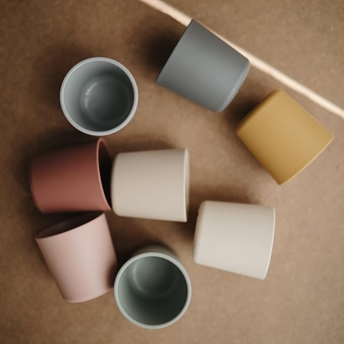 mushie Dinnerware Cups For Kids | Made in Denmark, Set of 2 (Powder Blue)
