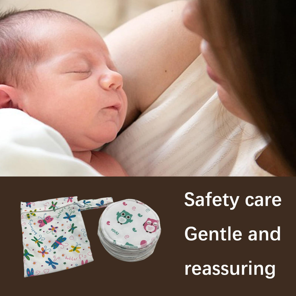 BEECO GIF2U Reusable Nursing Pads 14 Pack,Washable Breast Pads Breastfeeding Essentials,Newborn Necessities for Baby Boys and Girls,Postpartum Essentials for Mom,Super Soft & Absorbent