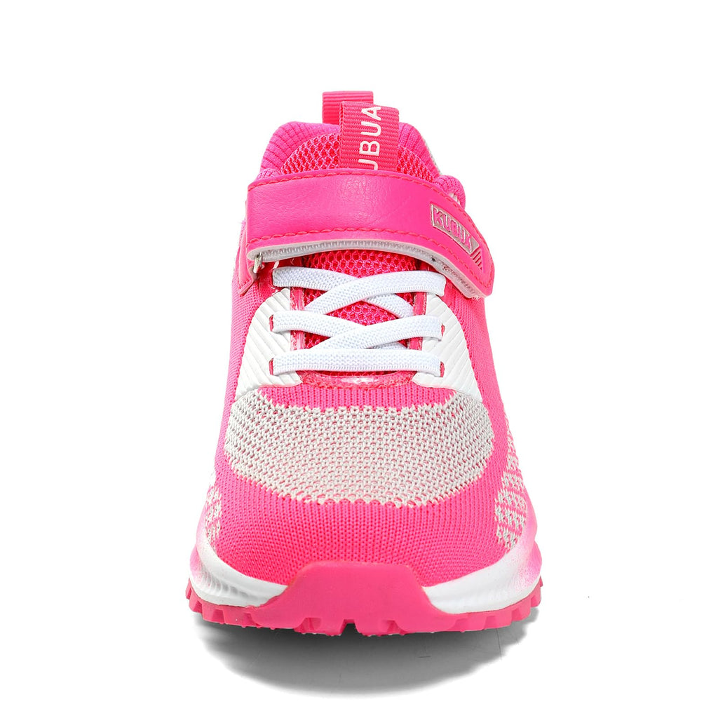 KUBUA Kids Sneakers Lightweight Boys Girls Tennis Shoes Pink Grey