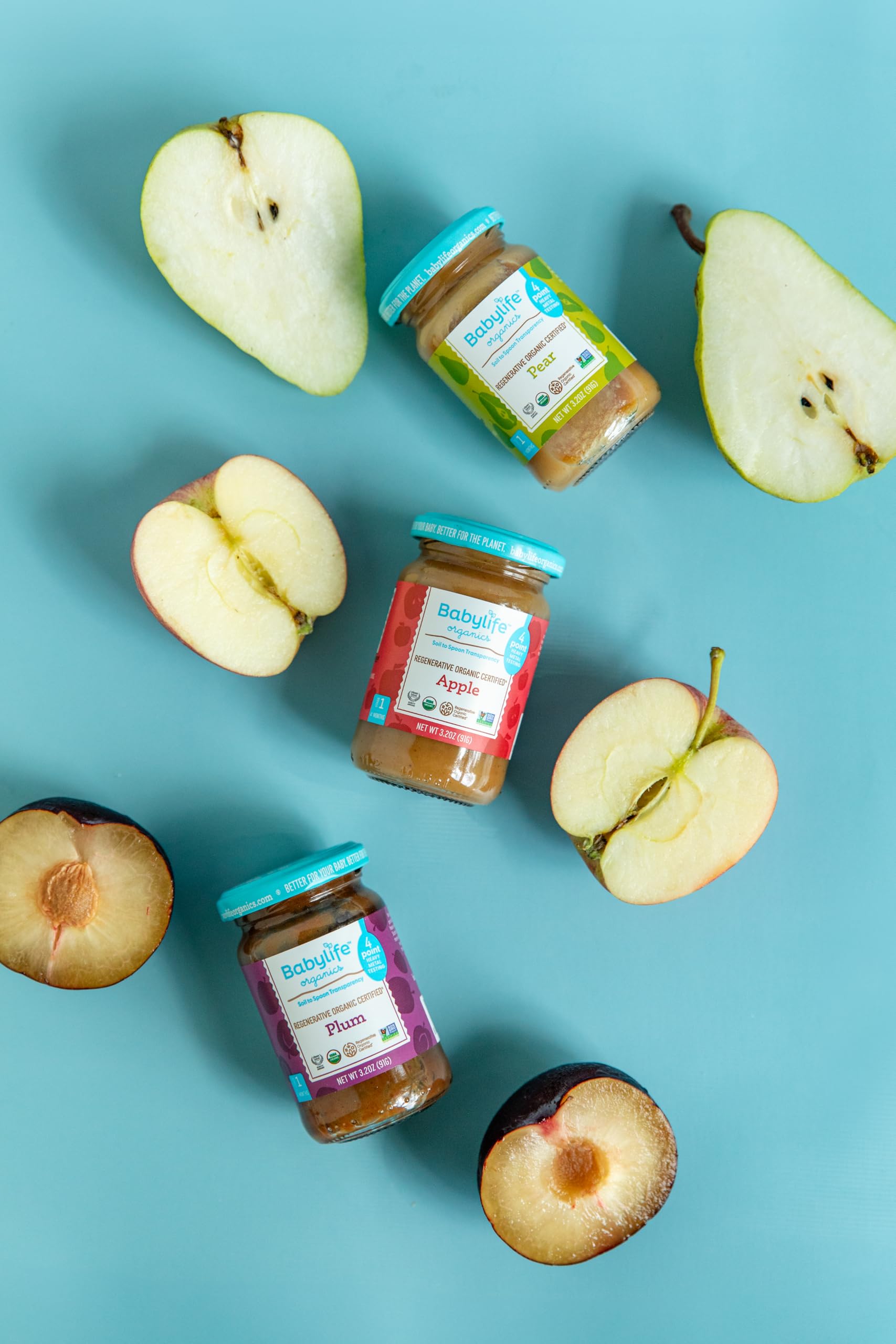 Babylife Organics Stage 1 - Plum, 3.2 Ounce Jar (12 Pack) - Heavy Metal Safe, Organic Baby Food
