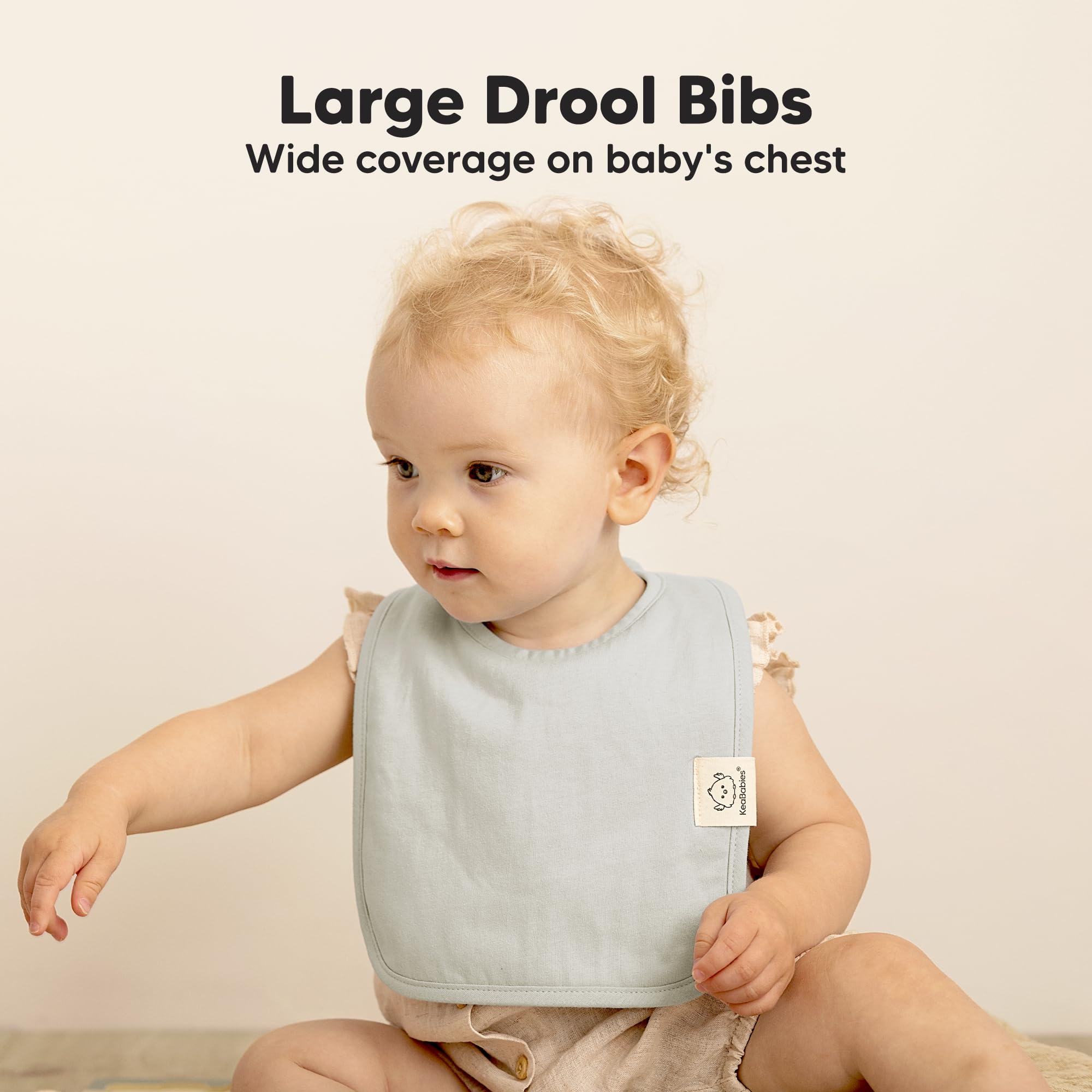 KeaBabies 8-Pack Organic Baby Bibs for Boys, Girls Drool Bibs (Embrace)