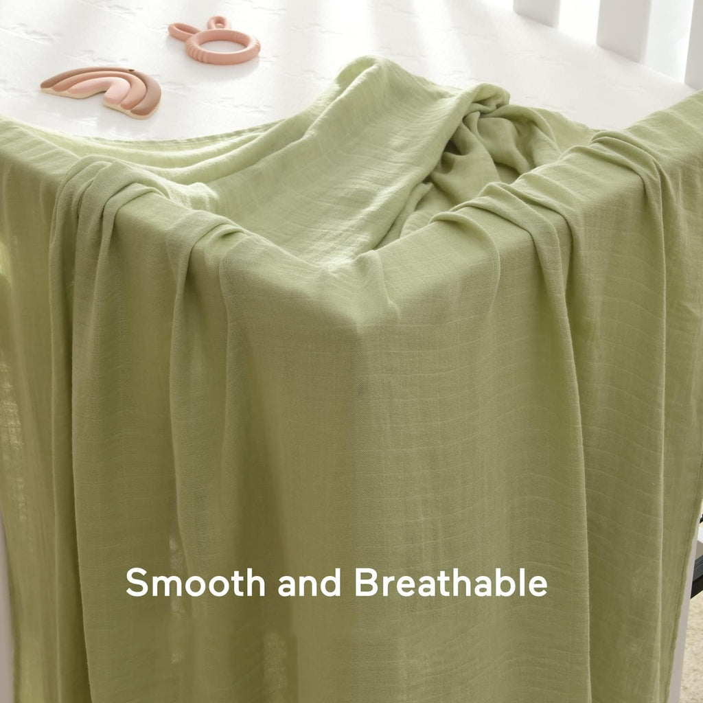 Momcozy Muslin Swaddle Blankets, 4-Pack, Large 47"x47", Breathable