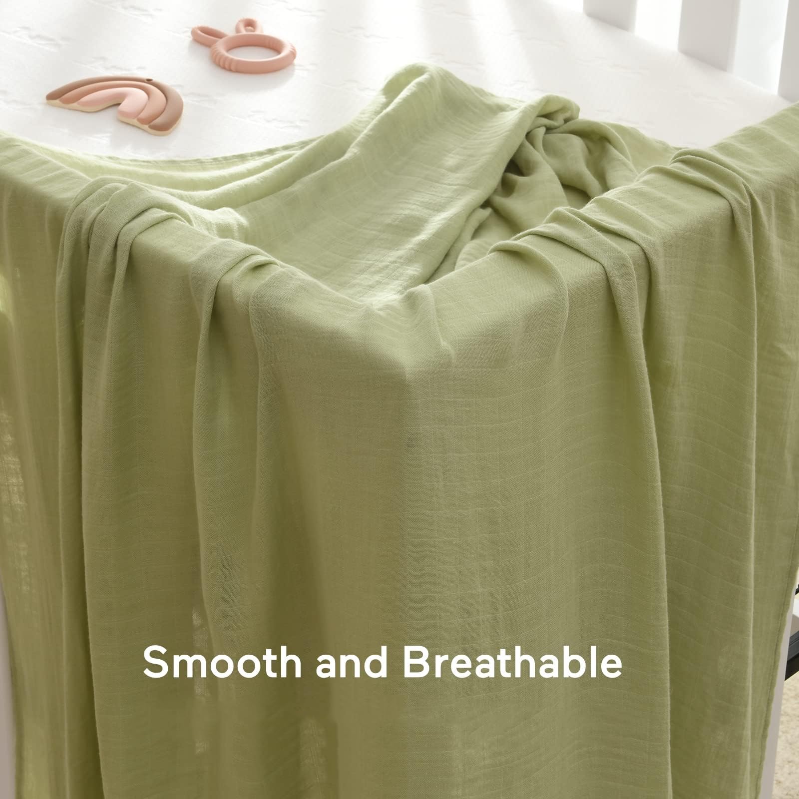 Momcozy Muslin Swaddle Blankets, 4-Pack, Large 47"x47", Breathable