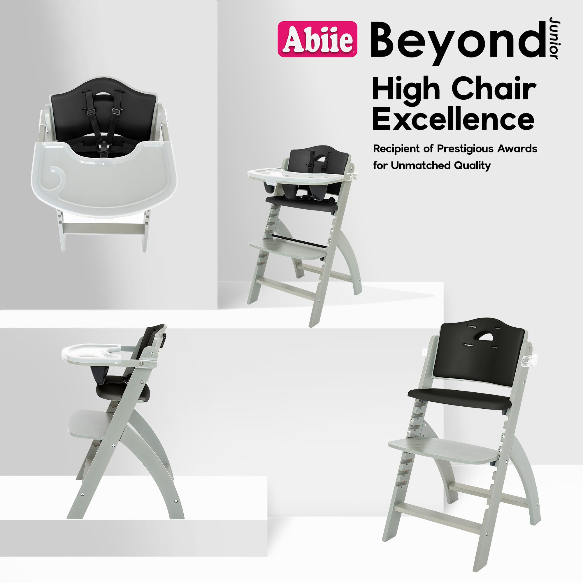 Abiie Beyond Junior Convertible Wooden High Chair with Removable Tray