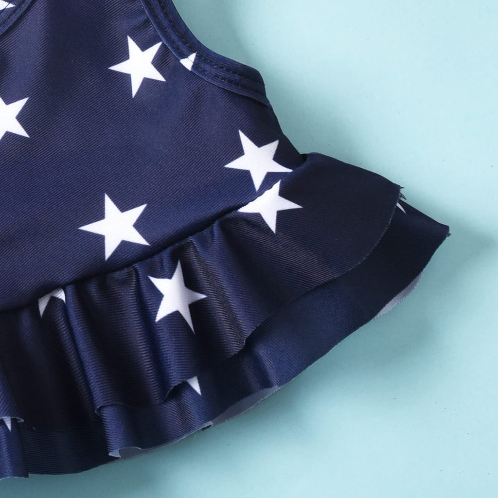 Aalizzwell Baby Infant Girls Swimsuit Two Piece Independence Day Ruffle Bathing Suit Bikini American Flag Swimming Suit 4th of July Swimwear Beach Wear 6-12 Months