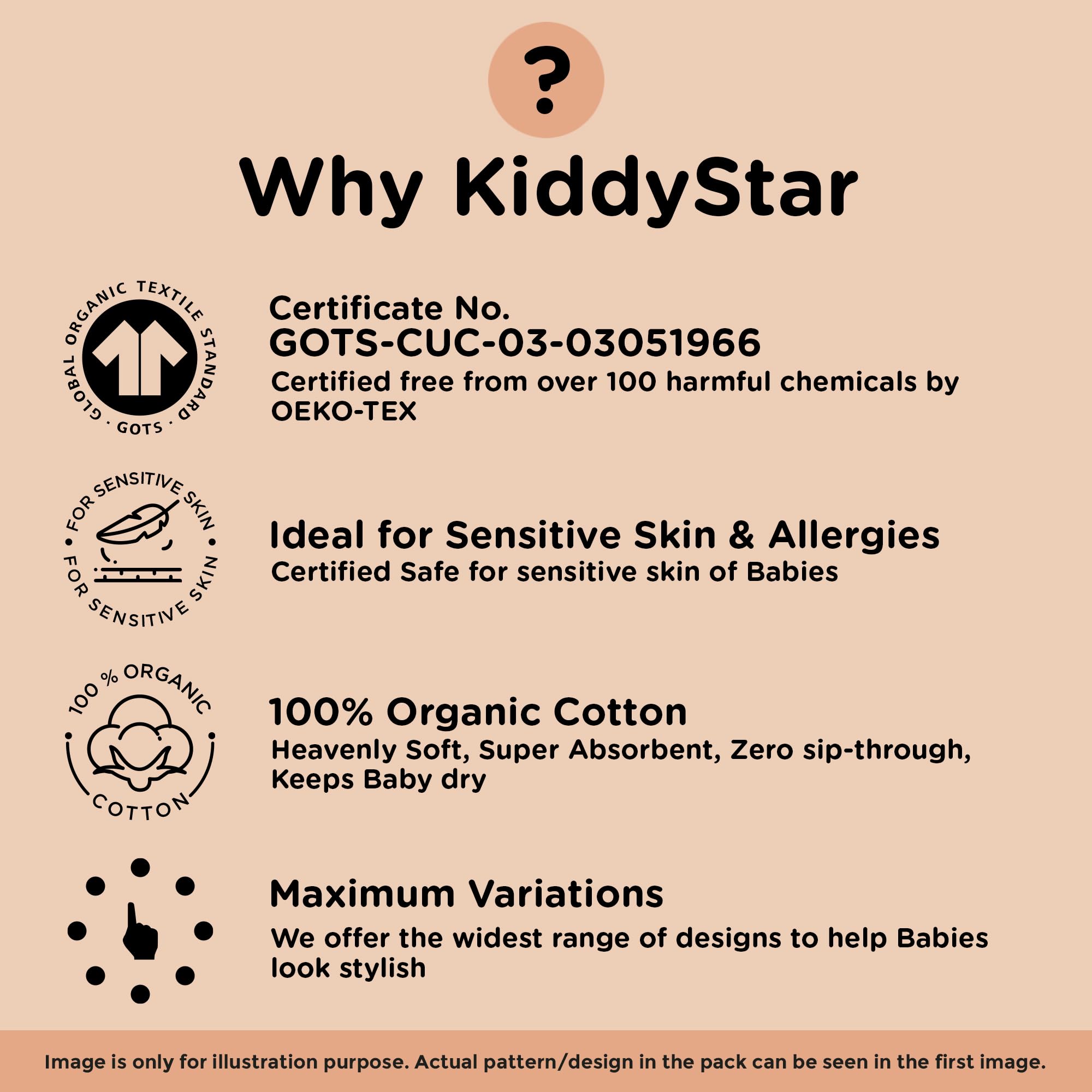 KiddyStar Organic Cotton Baby Drool Bibs | Soft, Adjustable, Absorbent, Unisex Teething Bandana Bibs for Babies | 5 Pack