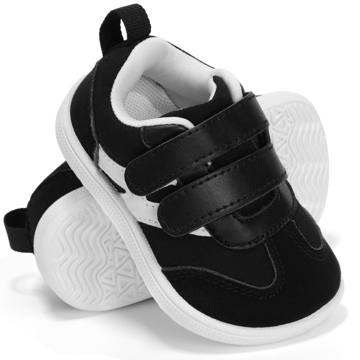 STQ KIDS Baby Wide Toe Box Shoes Lightweight First Walker Sneakers Beige 3