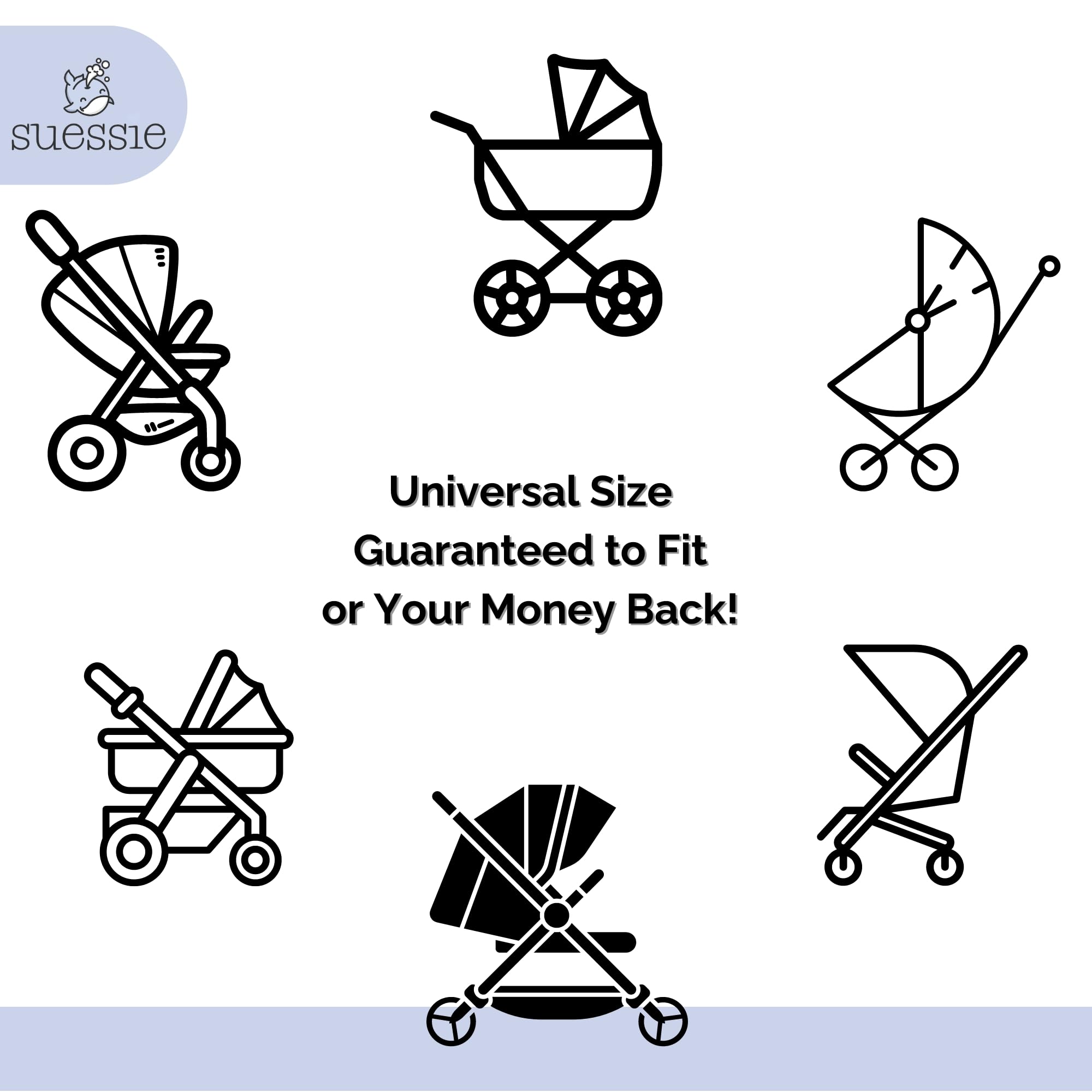 Suessie Stroller Liner - Universal and Reversible Seat Insert, Sand Stripe