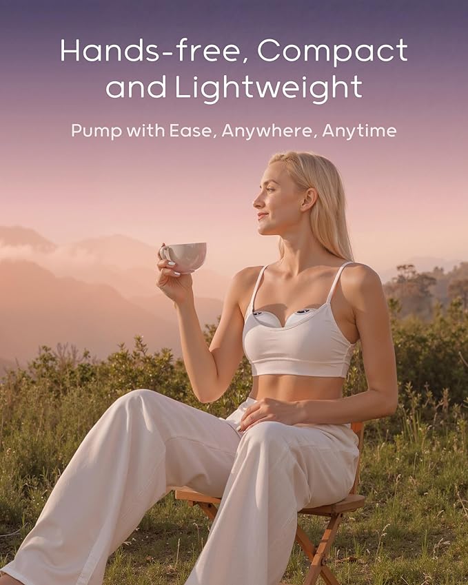 Nuliie Hands-Free Breast Pump, Wearable Breastfeeding Pump 4 Modes 9 Levels with 18/21/24MM Flange, Electric Breast Pump Portable, Replaced Pumping Accessories Included (2 Packs, Pink)