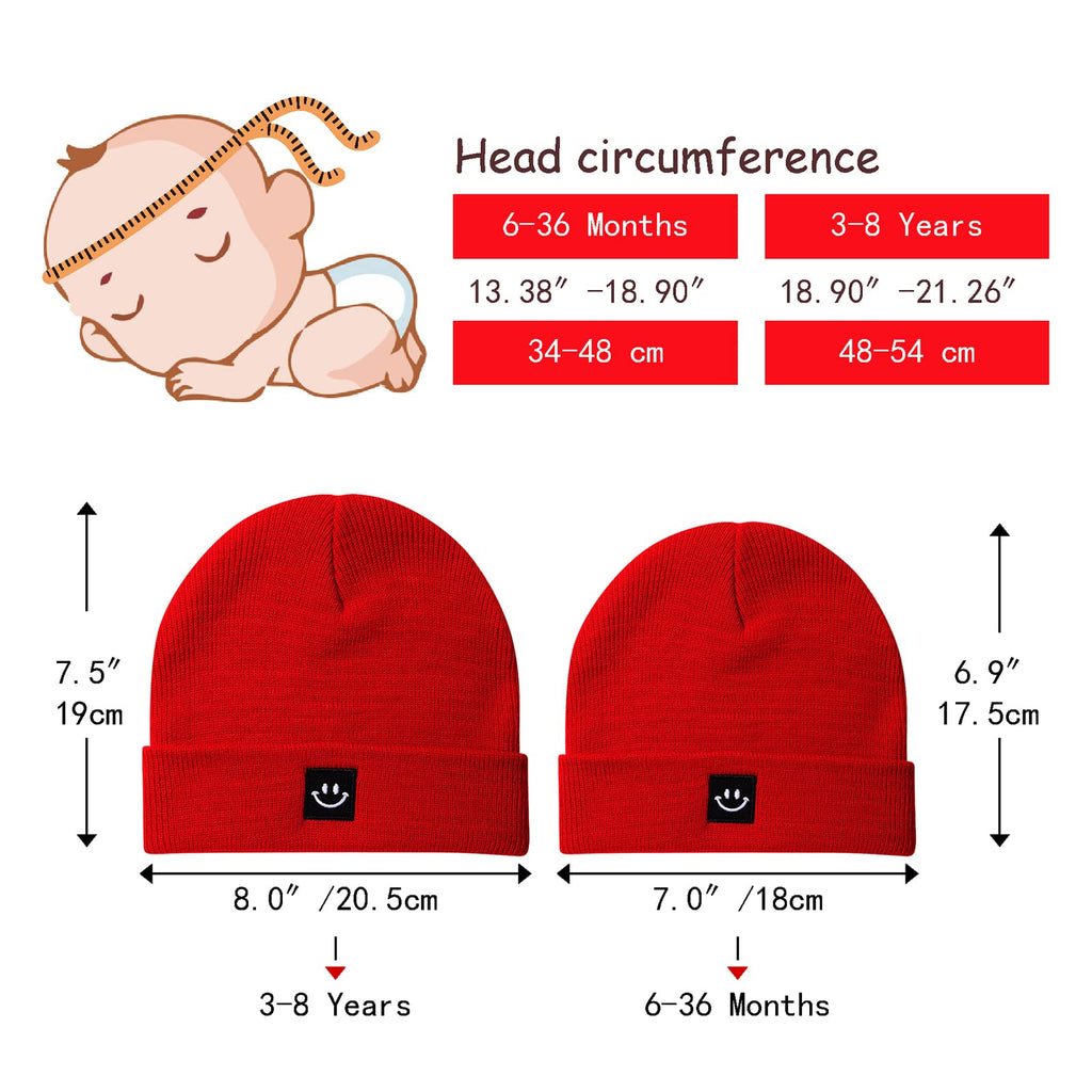 Paladoo Toddler Beanie 6-12 Months,12-36 Months Red