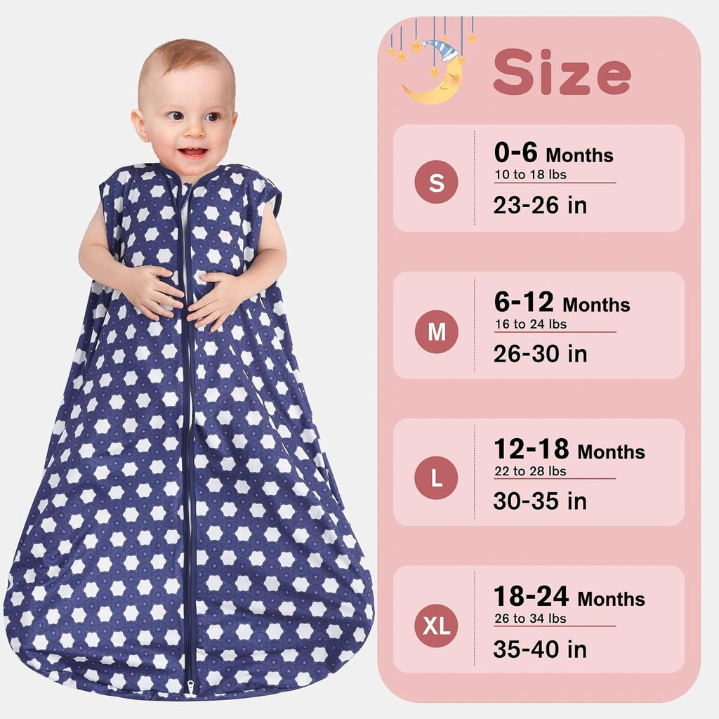 GUNTAIL Baby Sleep Sack 0-6 Months 3 Pack Baby Wearable Blanket 100% Rayon Cotton 2-Way Zipper Toddler Sleeping Sack.Comfy Soft Lightweight TOG 0.3 (Elephant&Dinosaur&Hexagon,)
