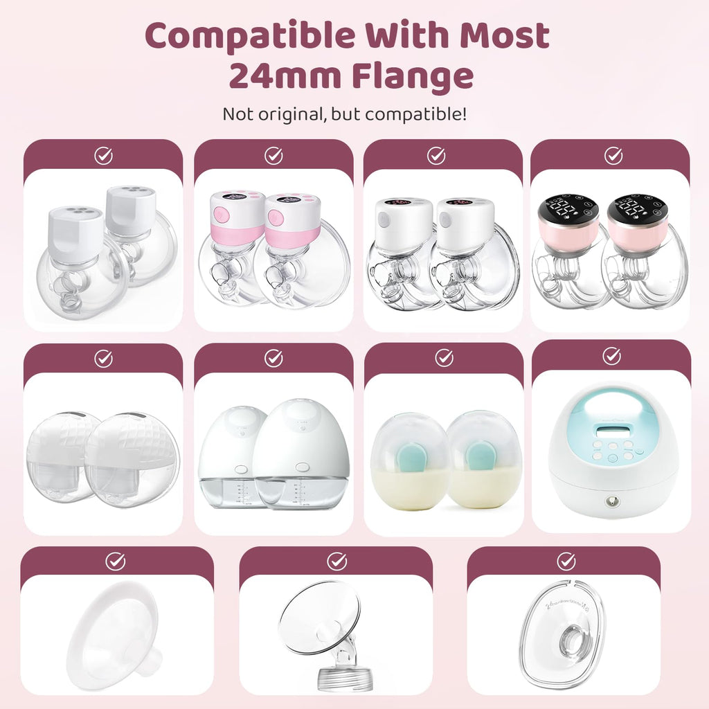 Nursi Luna Flange Sizing Kit for 24mm Breast Pumps, 8PCS