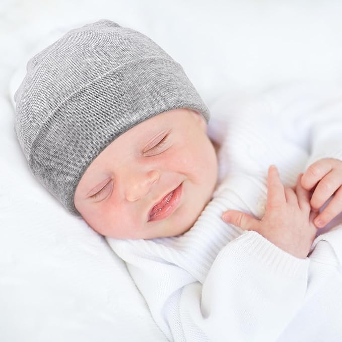 DRESHOW BQUBO 6 Pack Baby Newborn Hats Set for Unisex Infant Newborn Toddler Soft Beanie Hat for Boys Girls 0-24 Months