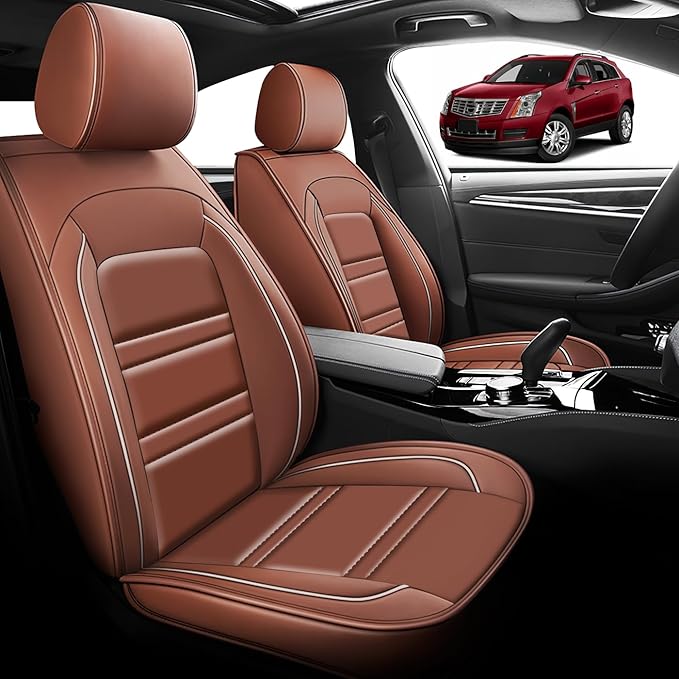 Seat Cover for Cadillac SRX 2004-2016 | Car Seat Covers Front Seats, Waterproof Seat Protectors, Automotive Front Seat Covers (Front Seat, Coffee)