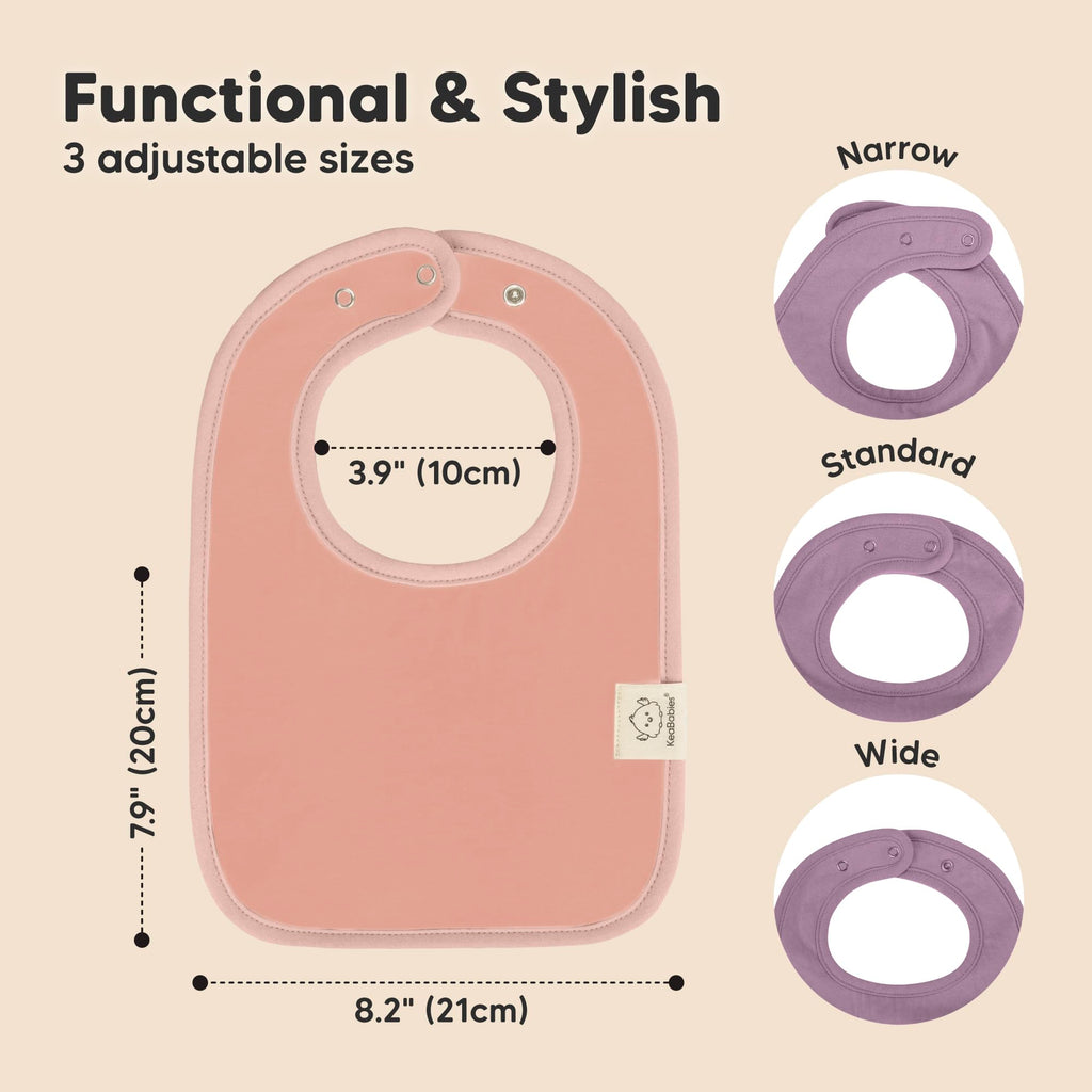 KeaBabies 8-Pack Organic Baby Bibs for Boys, Girls Drool Bibs (Mauve)