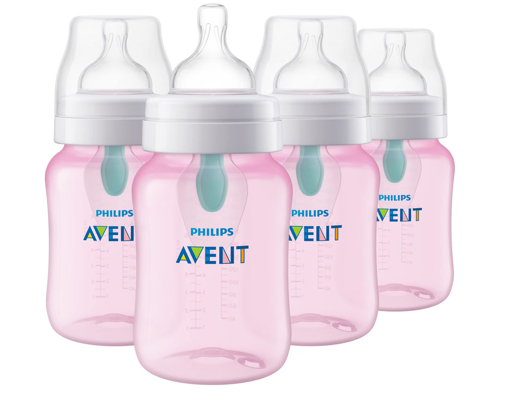 Philips Avent Anti-Colic Baby Bottle with AirFree Vent, Medium Flow, 9 oz