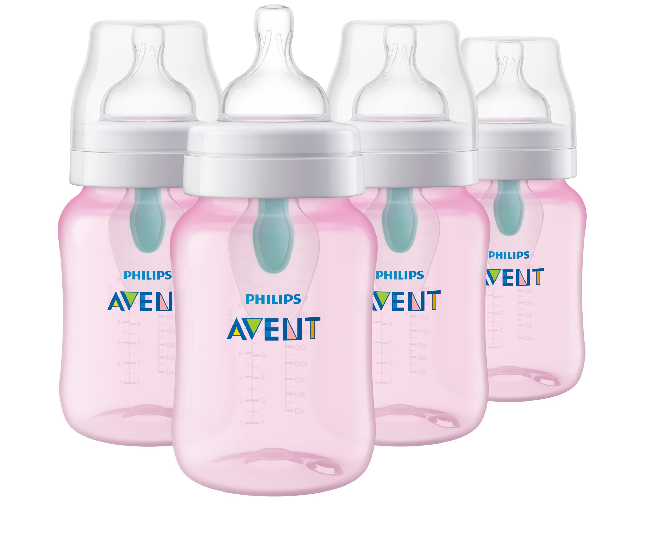 Philips Avent Anti-Colic Baby Bottle with AirFree Vent, Medium Flow, 9 oz