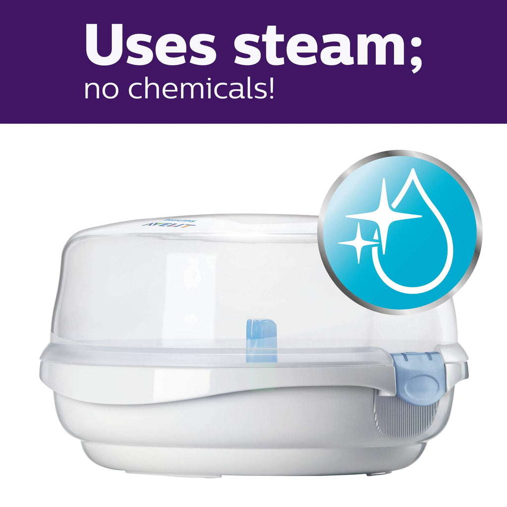 Philips Avent Microwave Steam Baby Bottle Sterilizer, 4-Bottle Capacity